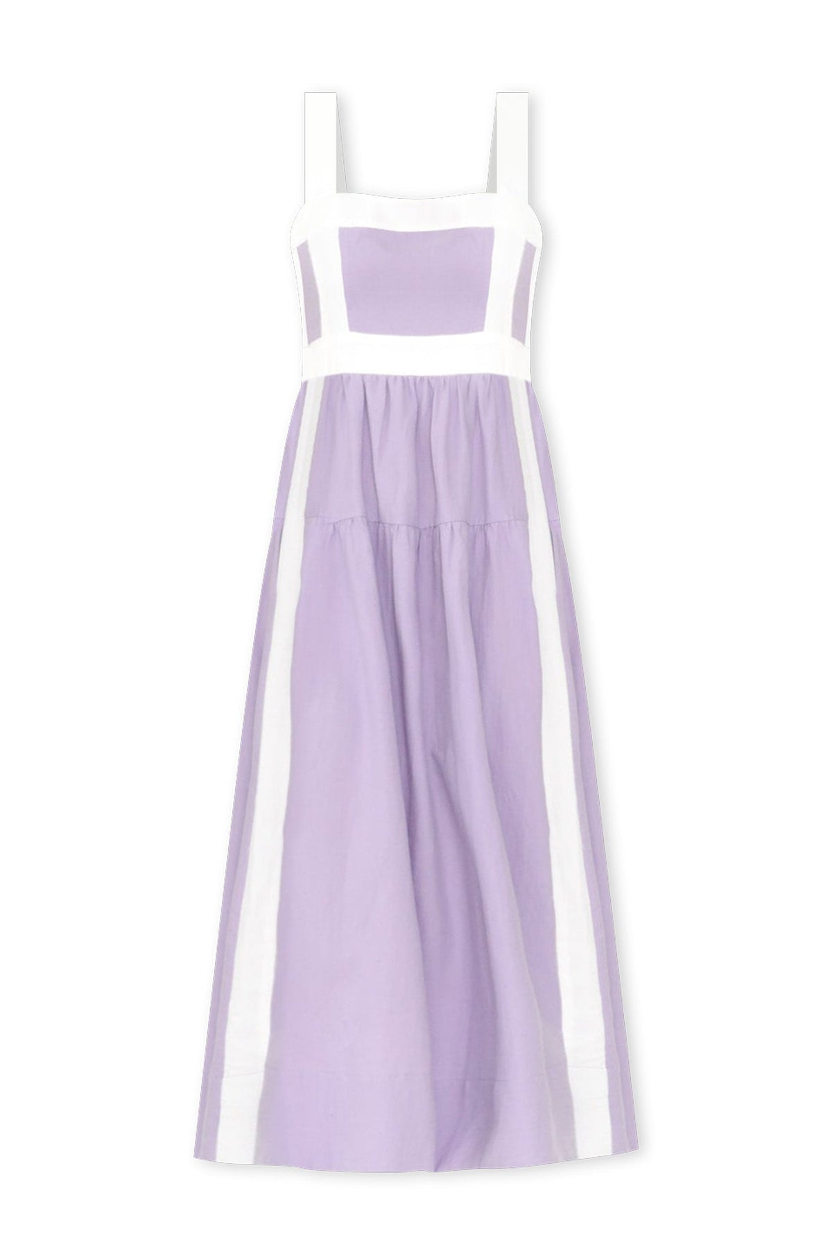 Jolie Purple Trim Cotton Blend Dress Front View