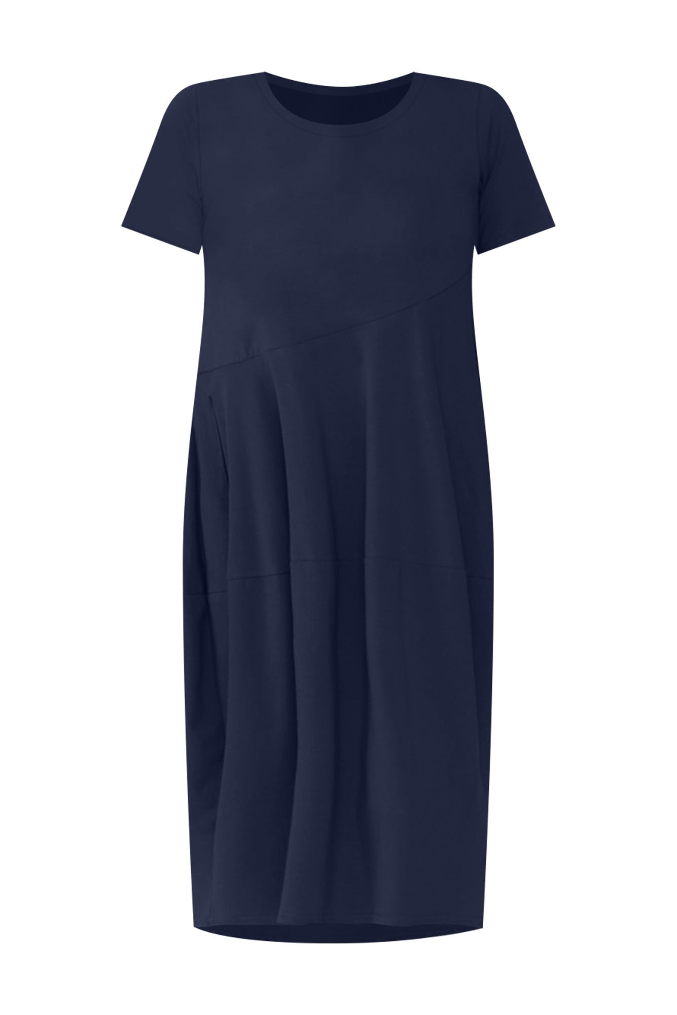 Morgan Indigo Diagonal Seam Dress Back View 2