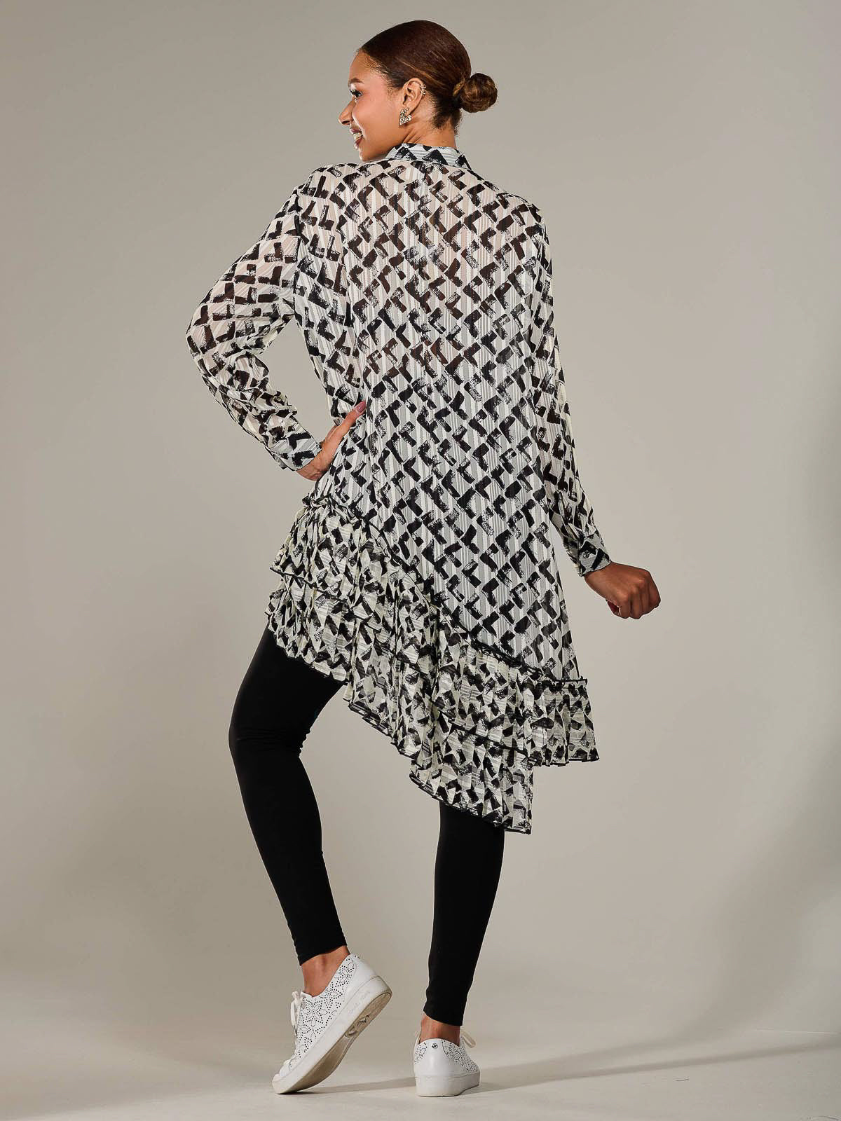Dipped Hem Shirt Midi Dress Back View