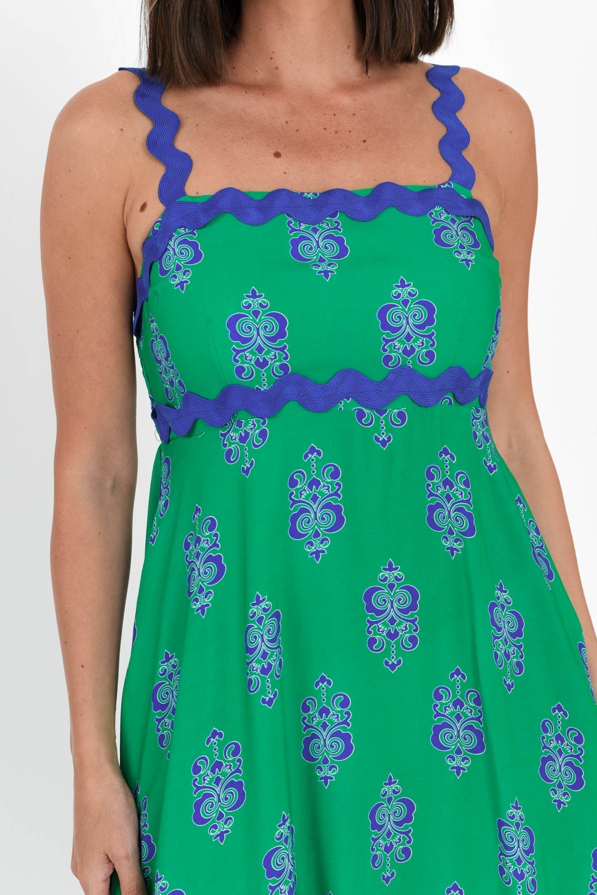 Annalise Green Mosaic Maxi Dress Detail View