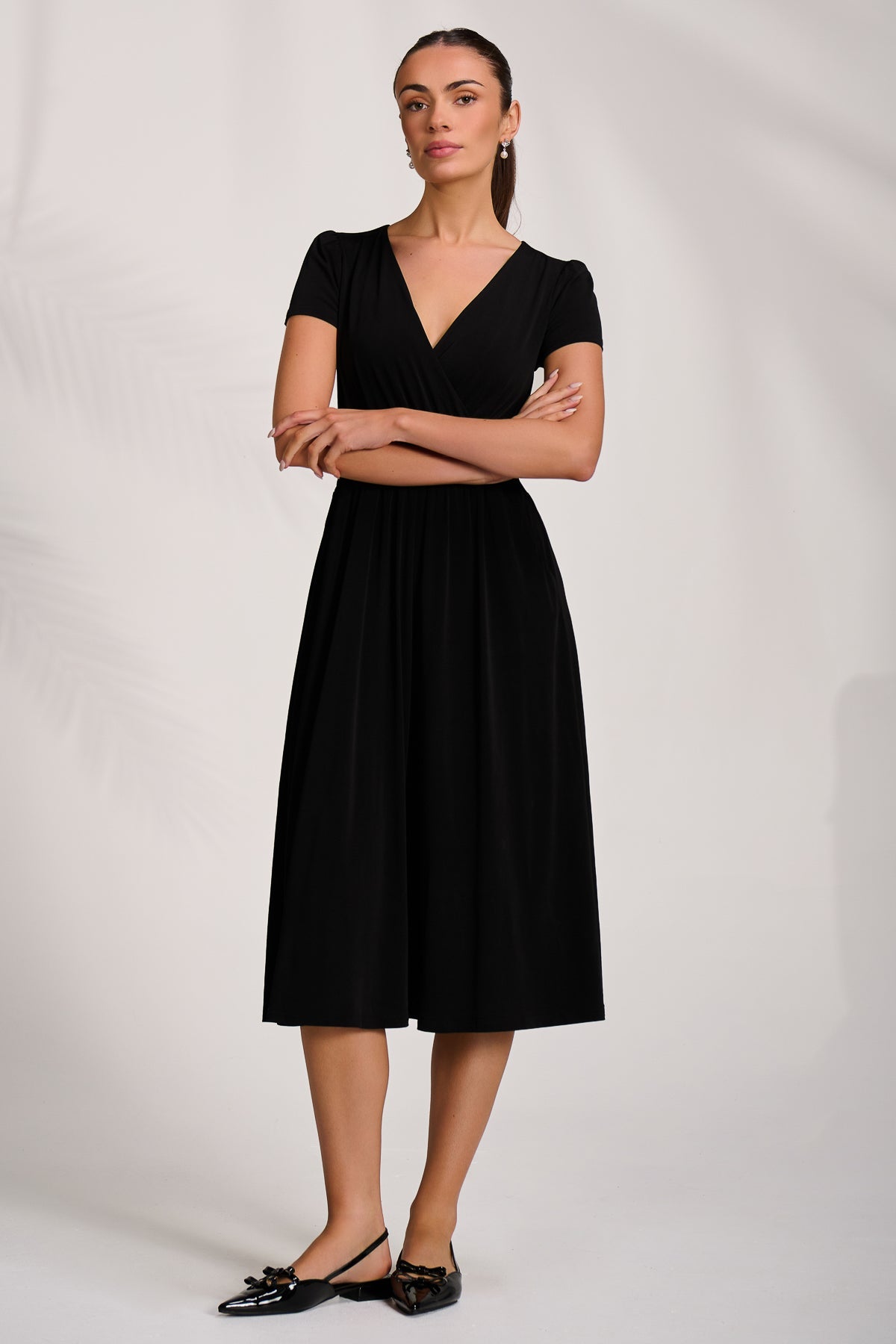 Cap Sleeve Jersey Midaxi Dress Front View 2