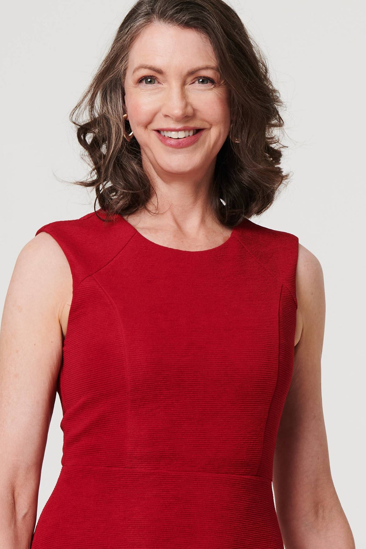 Textured Sleeveless Short Skater Dress Detail View