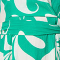 Printed Tie Waist Split Hem Midi Dress Back View 2
