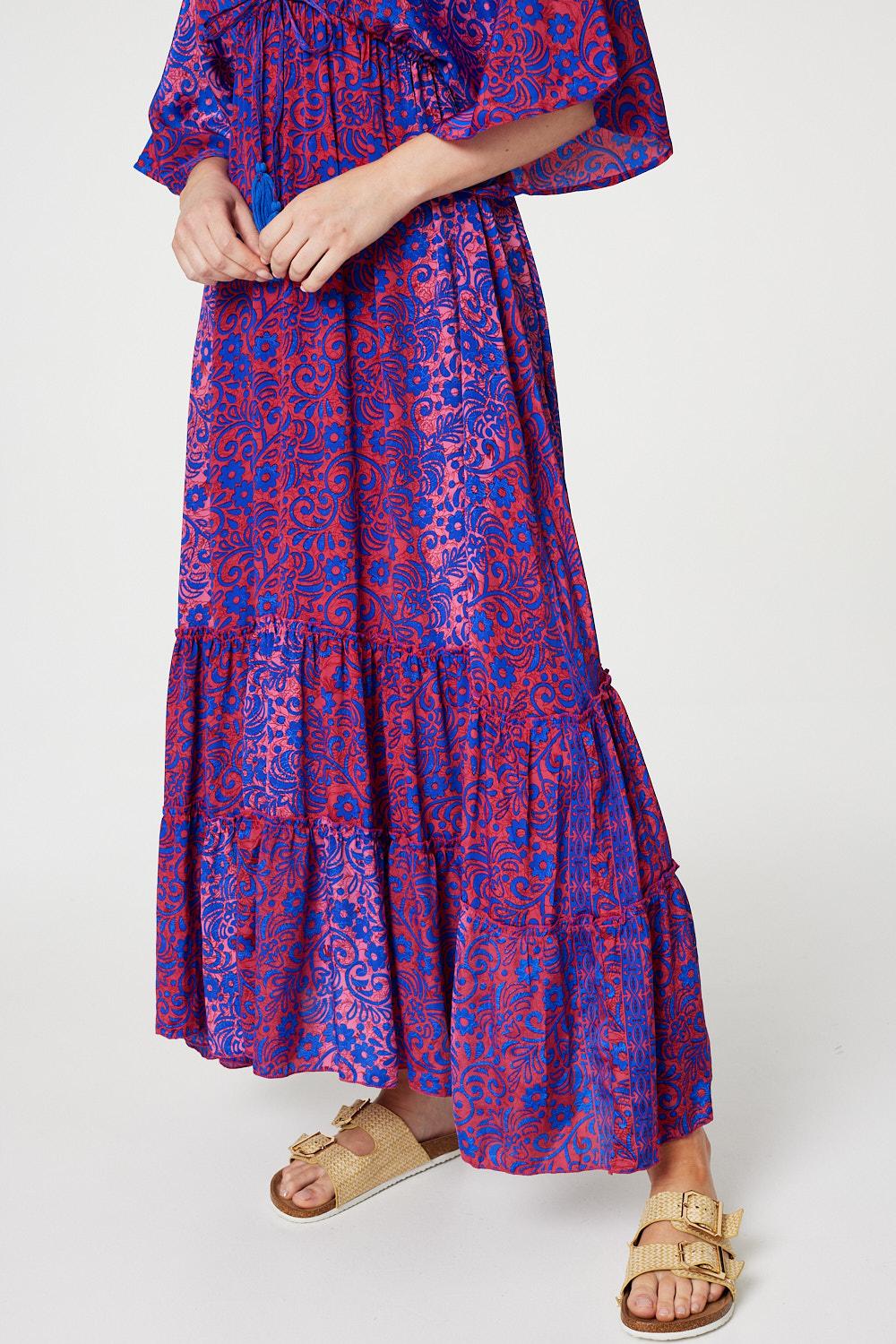 Floral Batwing Maxi Dress Back View 4
