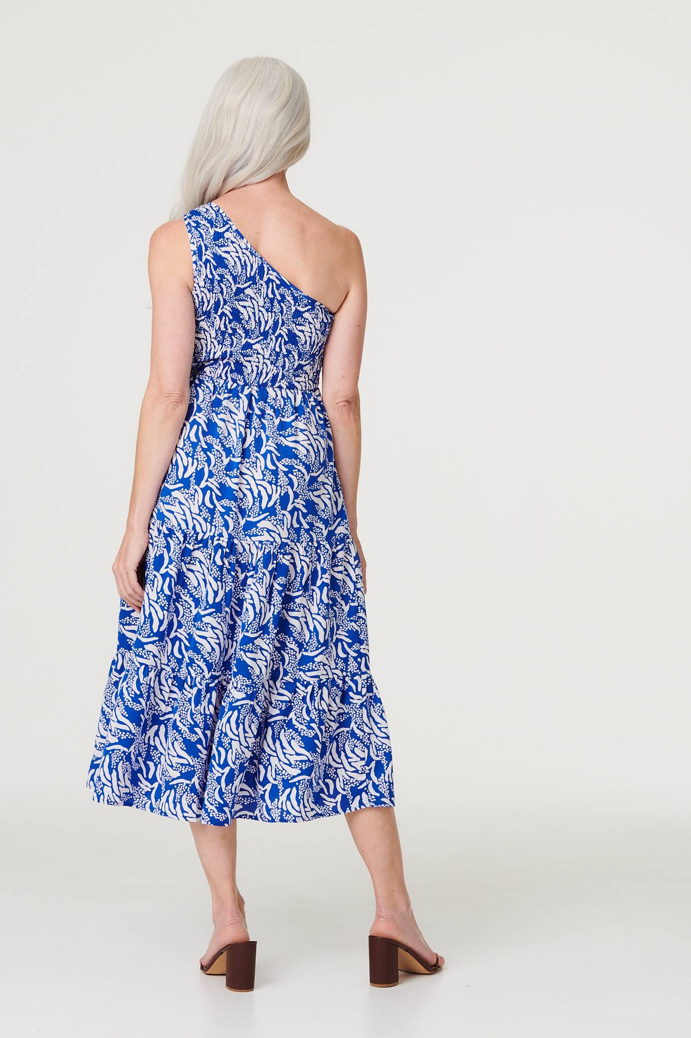 Printed Asymmetric Midi Sun Dress Styled View