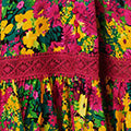 Floral Lace Trim Cap Sleeve Midi Dress Front View 3