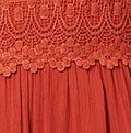 Lace Trim Tiered 1/2 Sleeve Maxi Dress Back View 2
