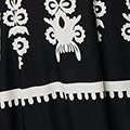 Ikat Print 1/2 Sleeve Wrap Midi Dress Front View 2