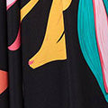 Abstract Faux Wrap Tie Back Midi Dress Front View 2