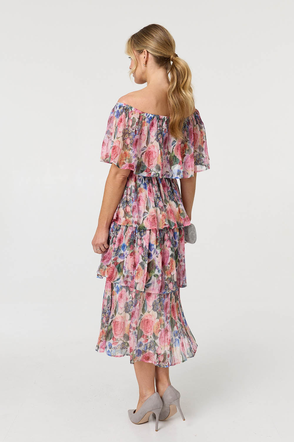 Floral Layered Tiered Maxi Dress Side View