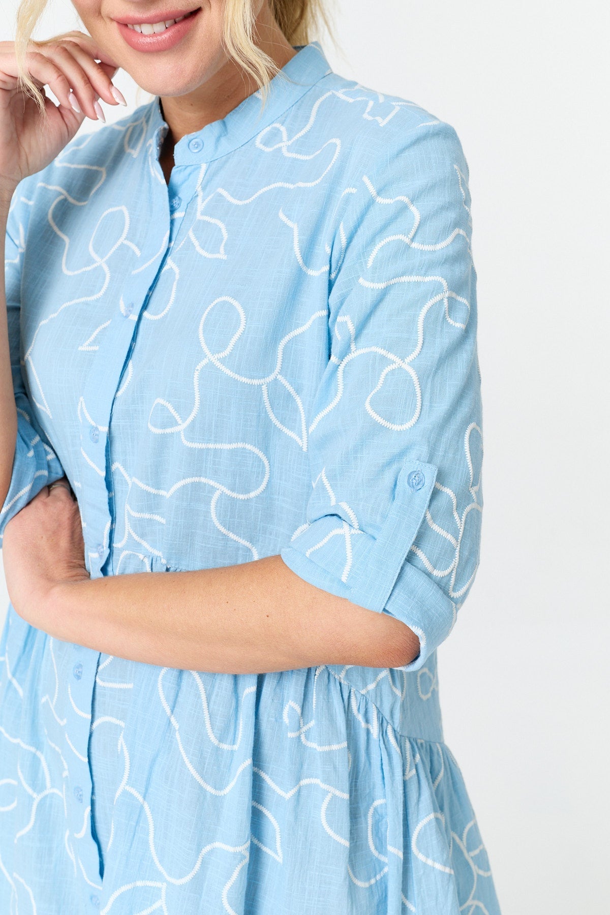 Abstract Relaxed Short Shirt Dress Back View 2