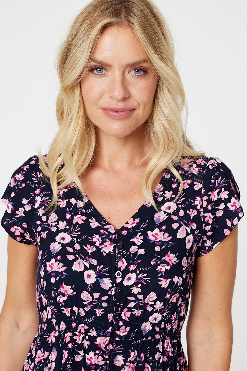 Floral Pocket Detail Maxi Dress Full Length View