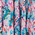 Abstract Puff Sleeve Shirred Midi Dress Full Length View