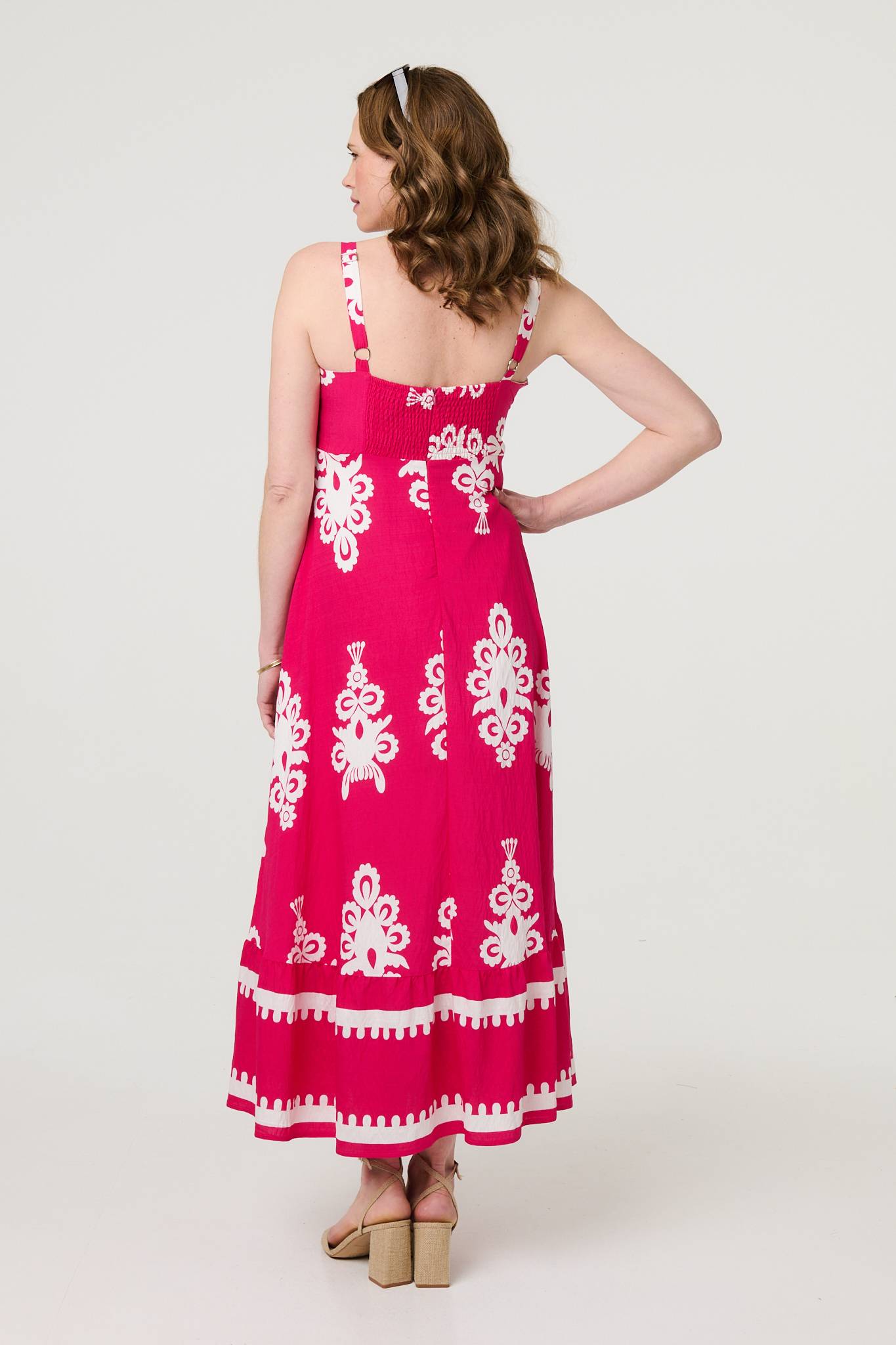 Ikat Print Sleeveless A-Line Maxi Dress Styled View 2