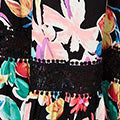 Floral Lace Trim Cap Sleeve Maxi Dress Back View 2