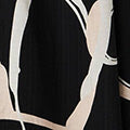 Geo Print Puff Sleeve Tie Midi Dress Front View 2