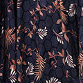 Leaf Print Short Puff Sleeve Maxi Dress Full Length View