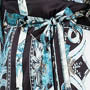Printed Long Sleeve Tie Shirt Maxi Dress Front View 2