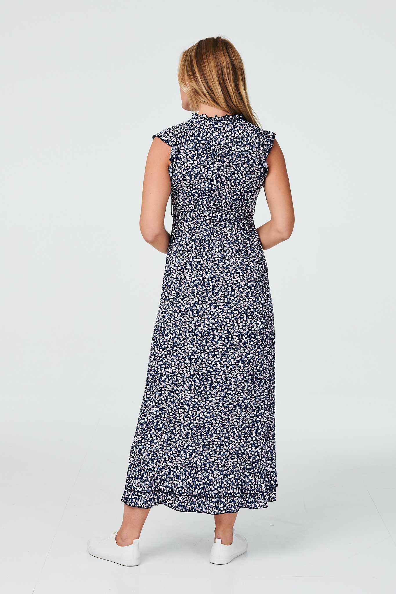 Ditsy Floral Frill Hem Maxi Dress Styled View