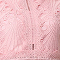Floral Lace Cut Out Frilled Trim Midi Dress Front View 2
