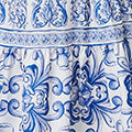 Mosaic Print Wide Strap Midi Sun Dress Full Length View