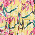 Floral High Neck Long Sleeve Short Dress Back View 2