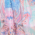 Border Print Layered Empire Maxi Dress Back View 2