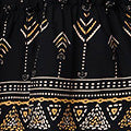 Printed Metallic Trim Knee Length Dress Back View 2