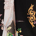 Abstract Long Sleeve Shirt Midi Dress Front View 2