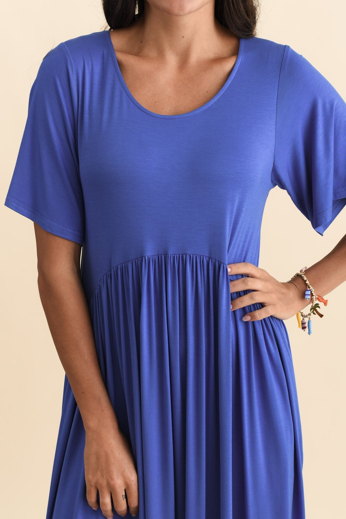 Dalton Cobalt Crescent Dress Full Length View