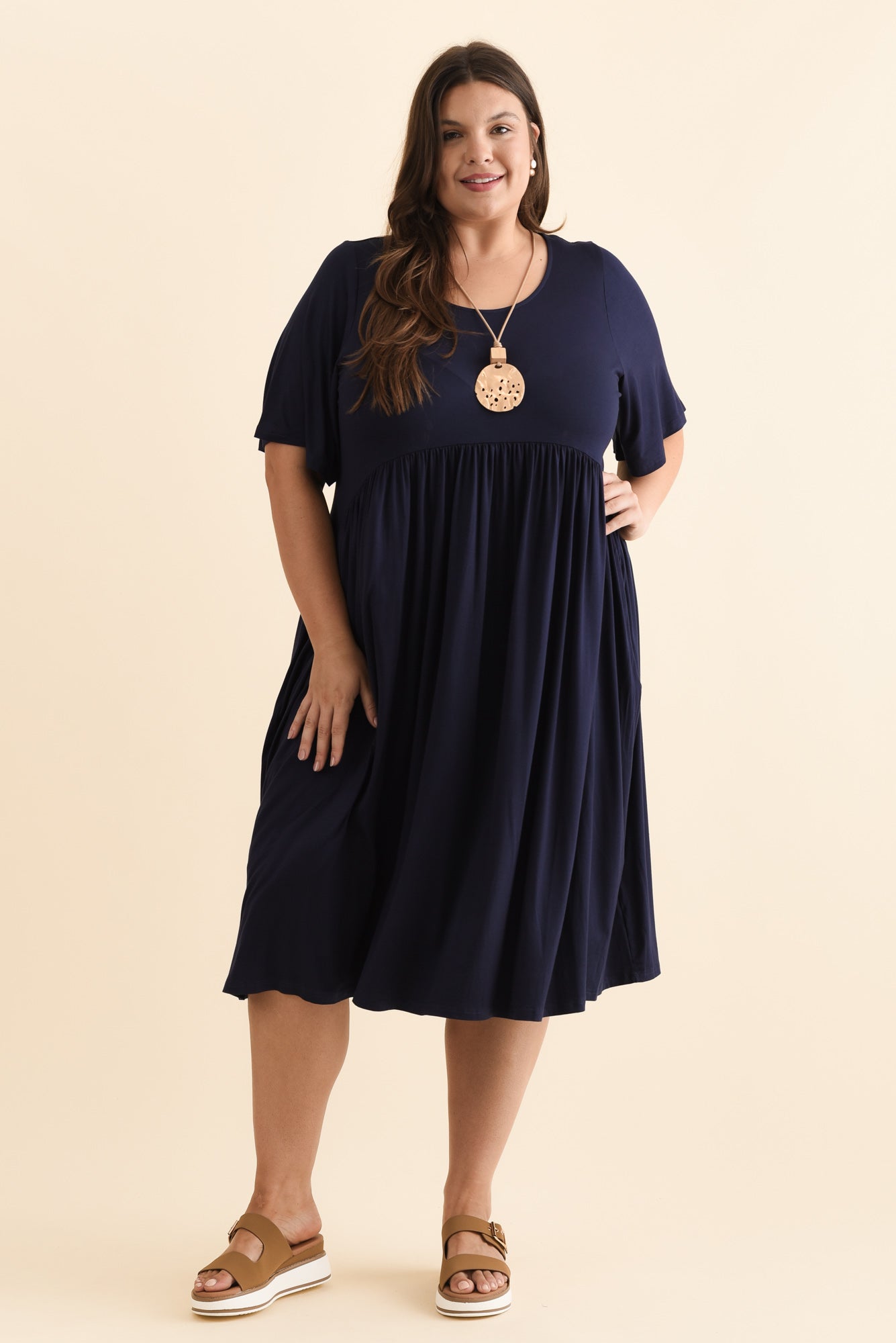Dalton Navy Crescent Dress Back View 2