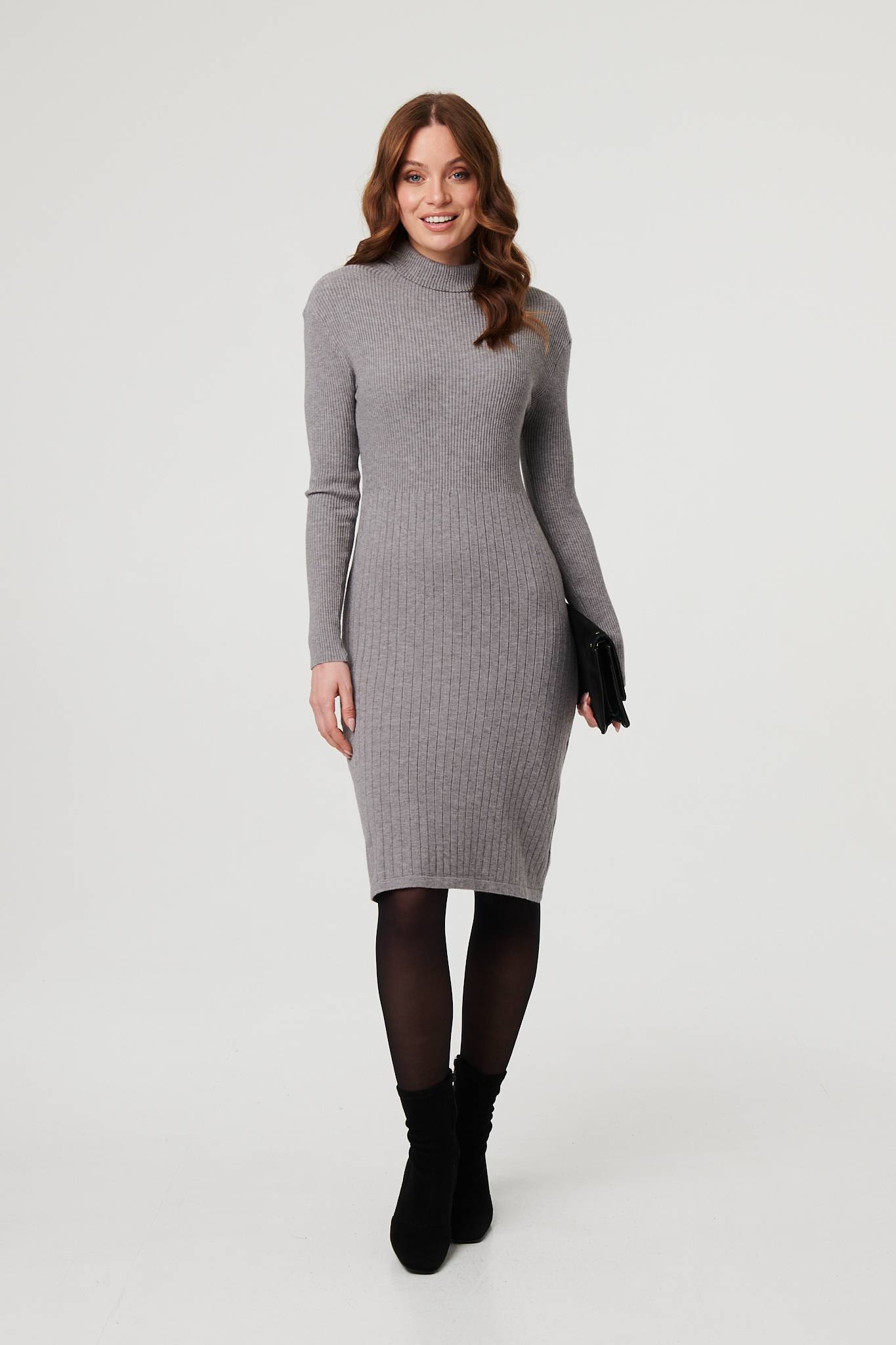 Textured Knit Bodycon Midi Dress Detail View 3