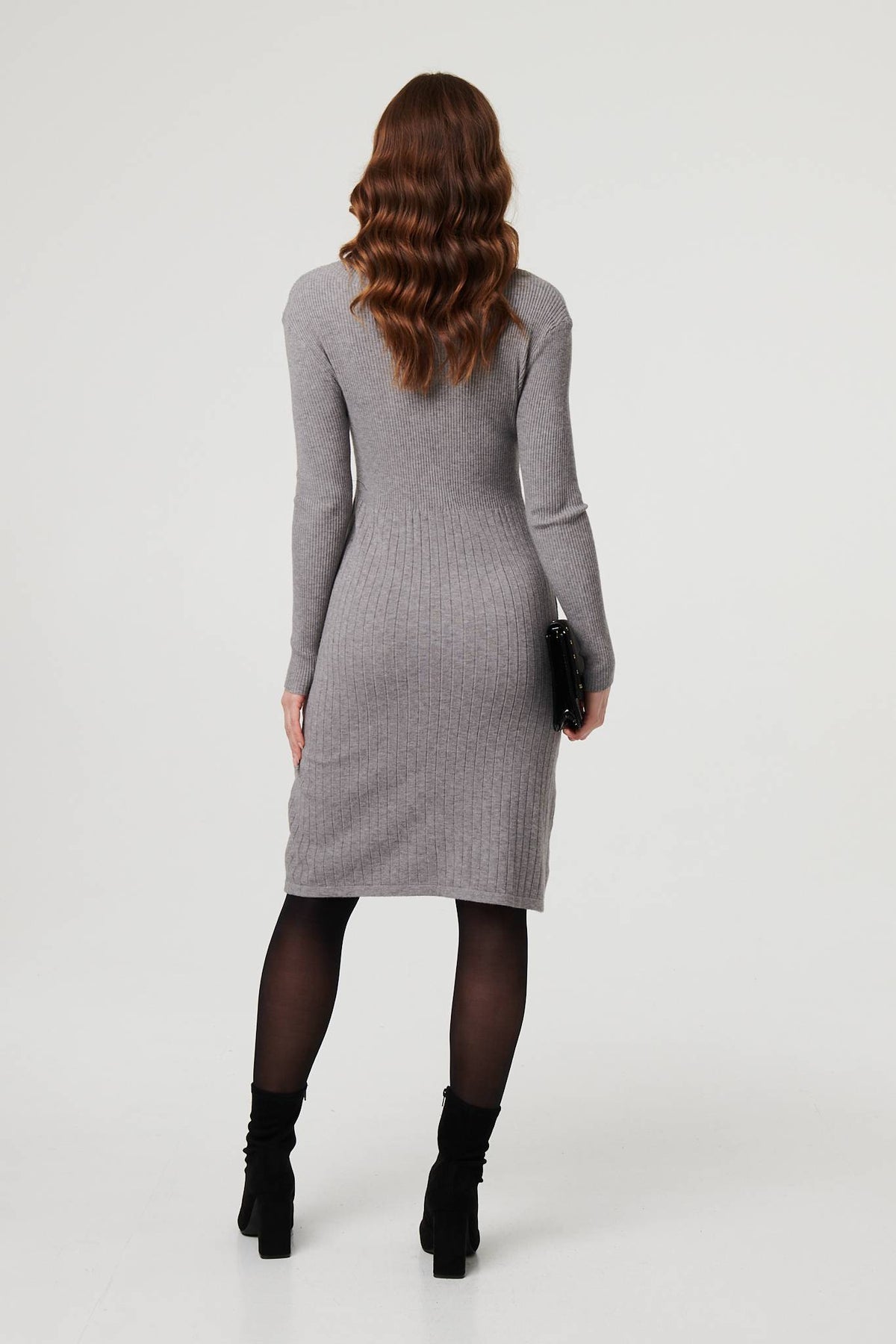 Textured Knit Bodycon Midi Dress Styled View 3
