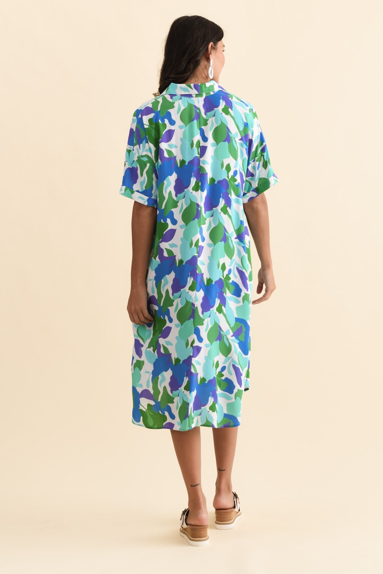 Kazi Green Garden Shirt Dress Side View
