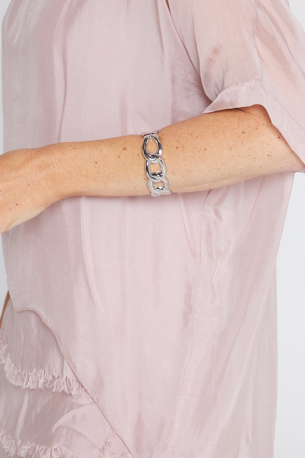 Women's Margo silk blend layered midi dress in Pink