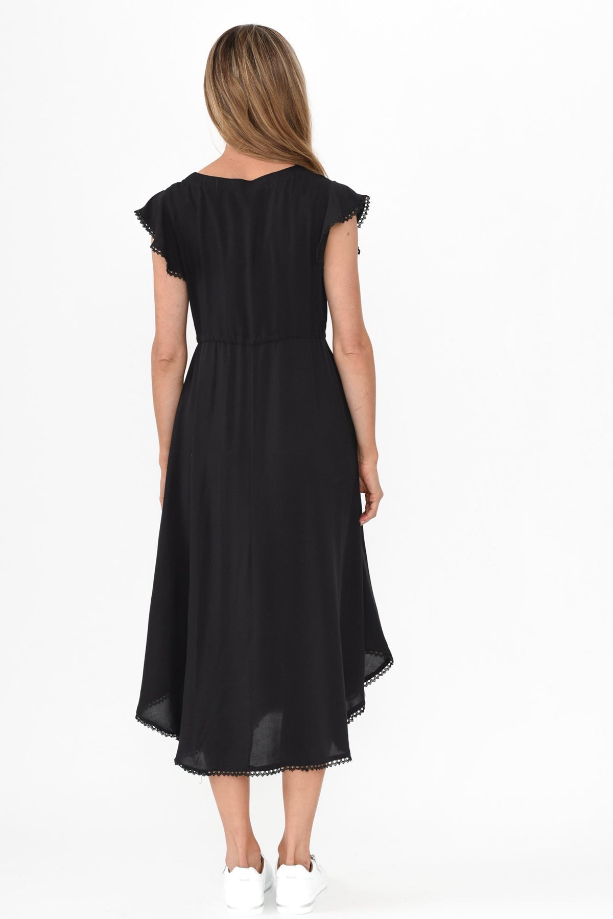 Libby Black Midi Dress Detail View