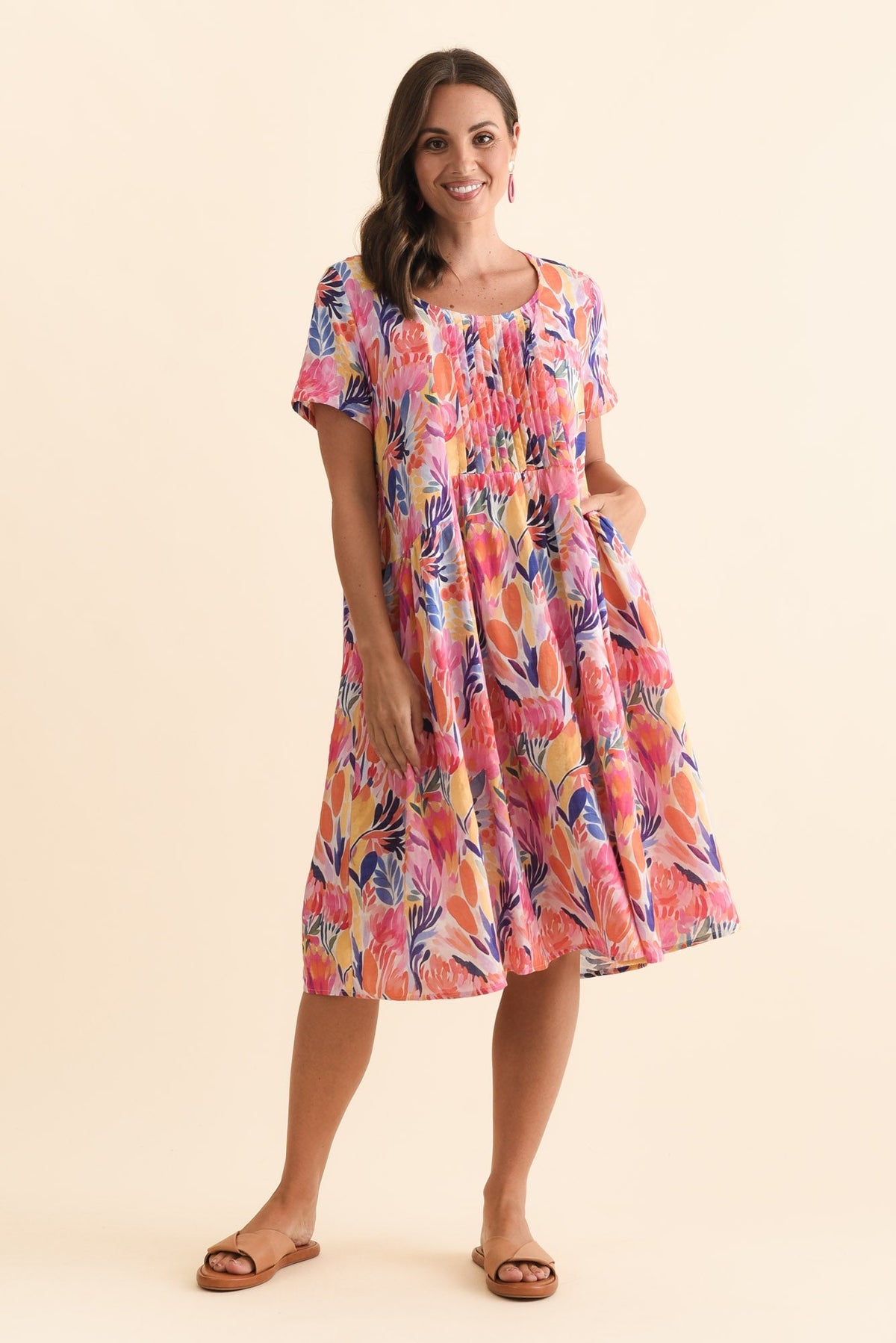 Murano Pink Garden Cotton Dress Back View