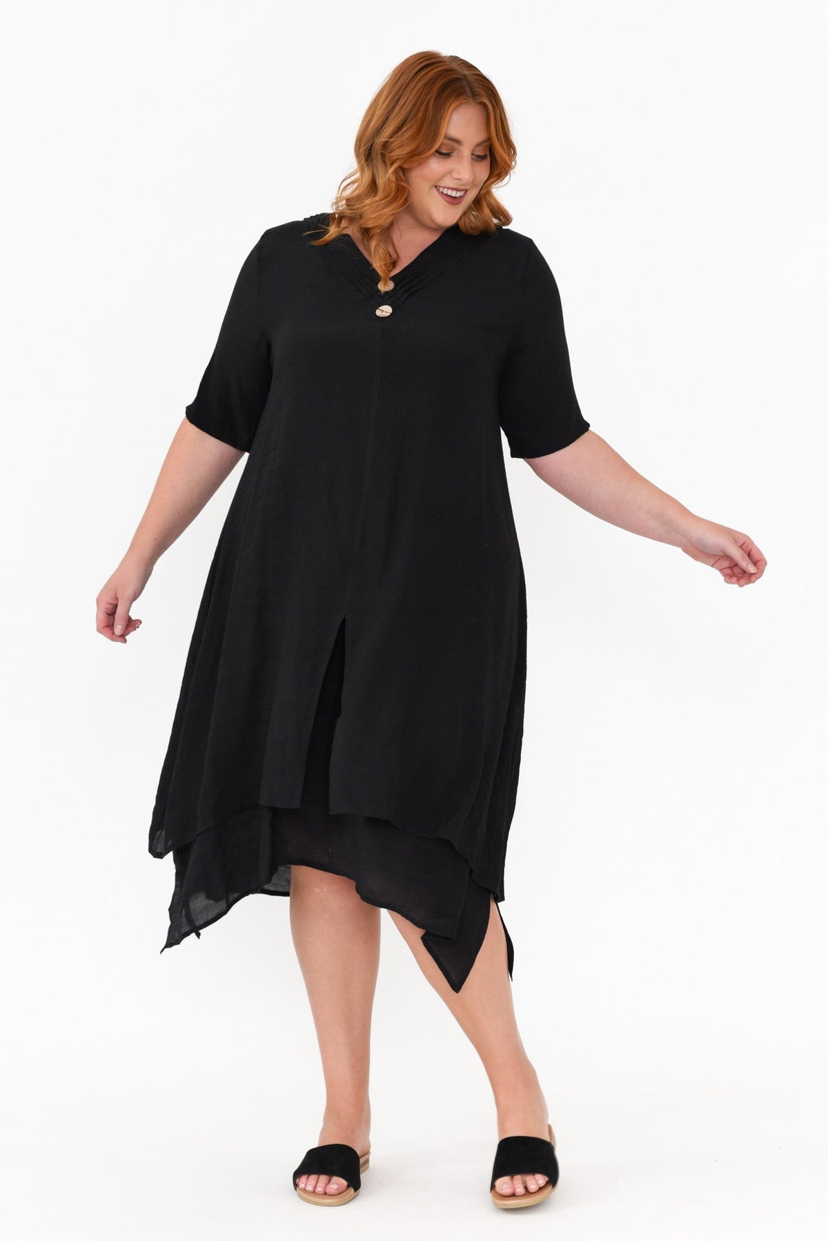 Nala Black Layers Dress Side View 2