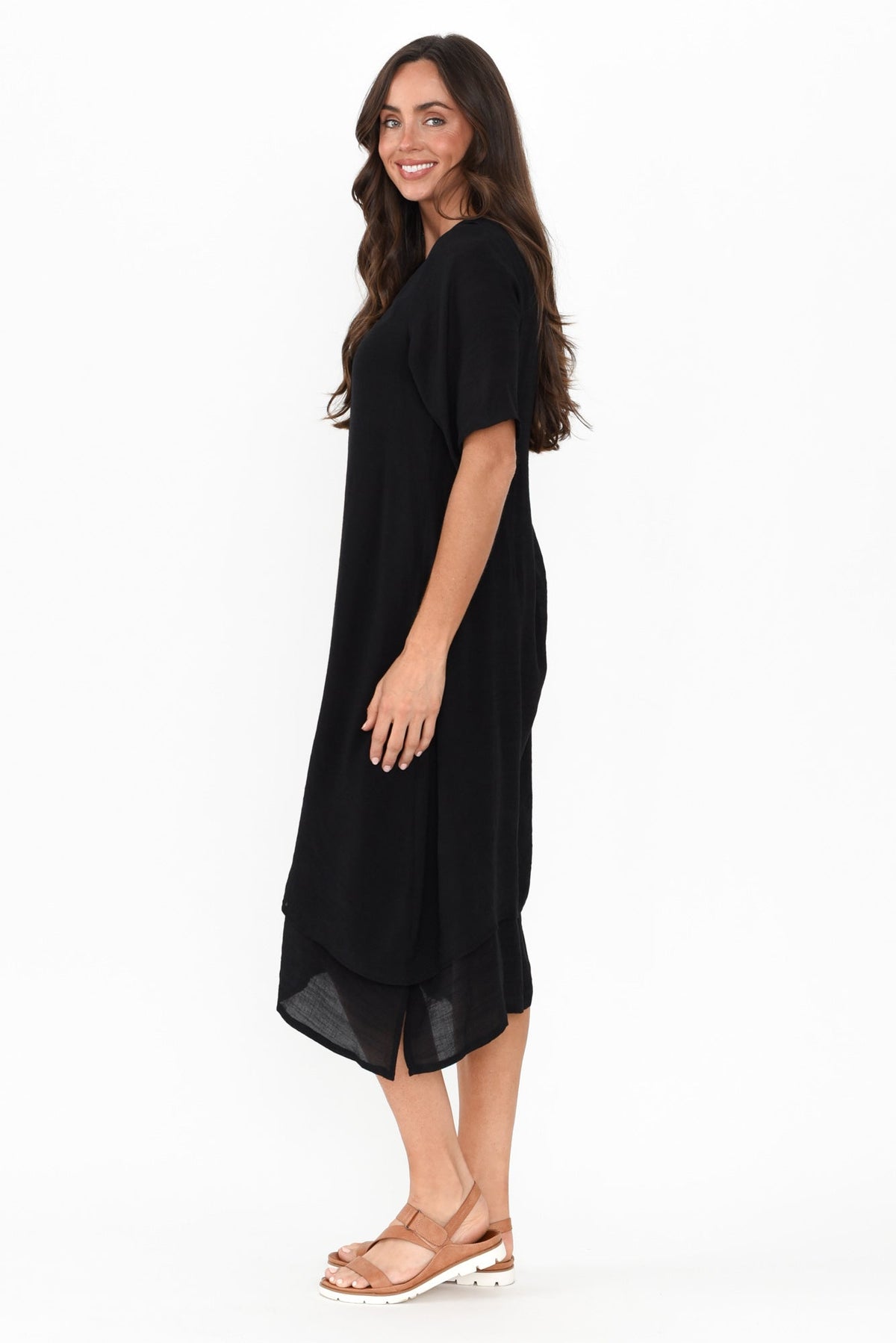 Nala Black Layers Dress Side View