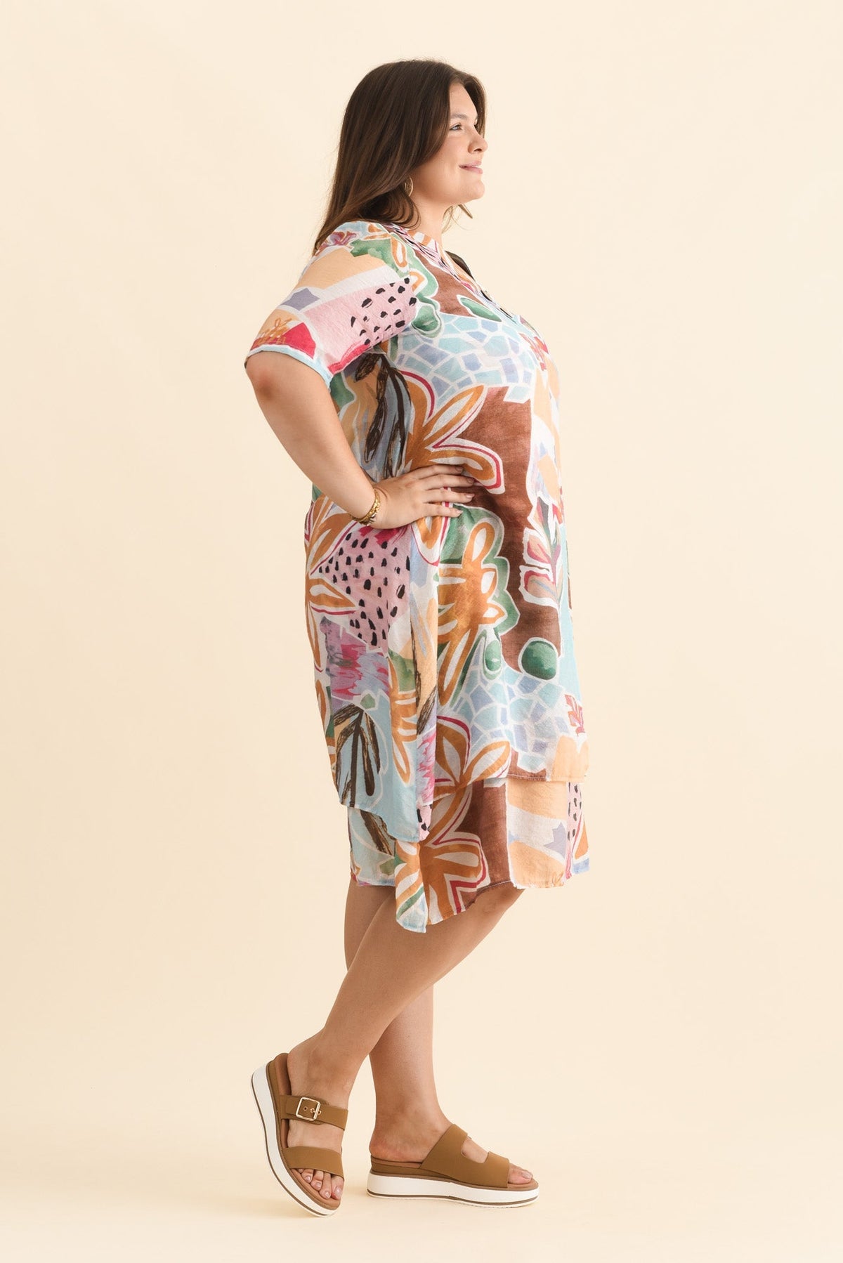 Nala Blue Flower Layers Dress Detail View 2