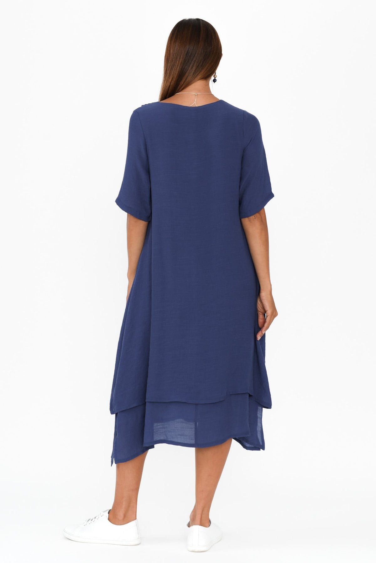 Nala Deep Blue Layers Dress Detail View