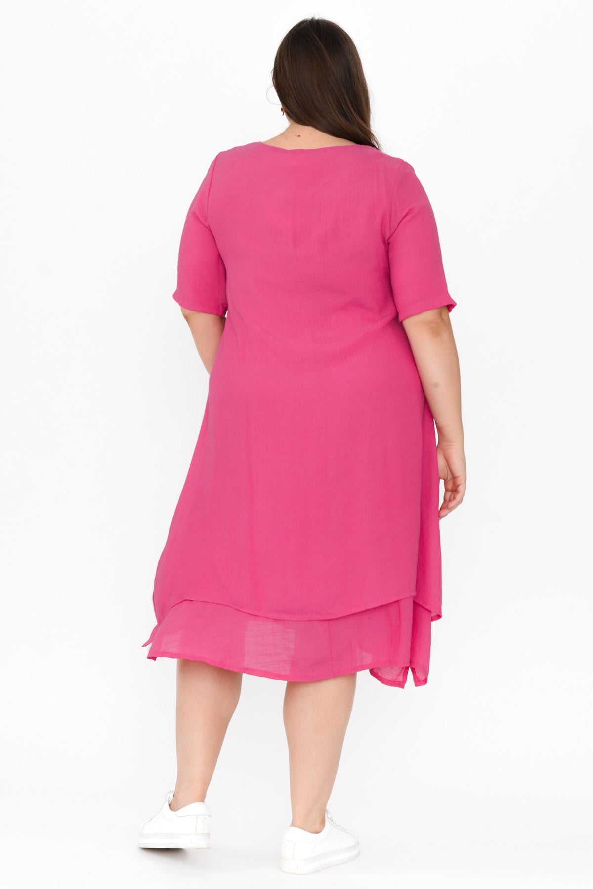 Nala Hot Pink Layers Dress Styled View 2