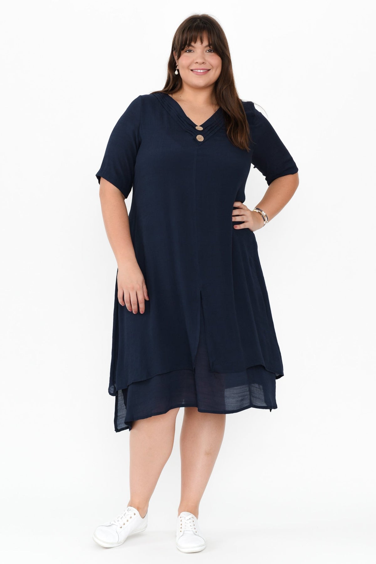 Nala Navy Layers Dress Side View 2