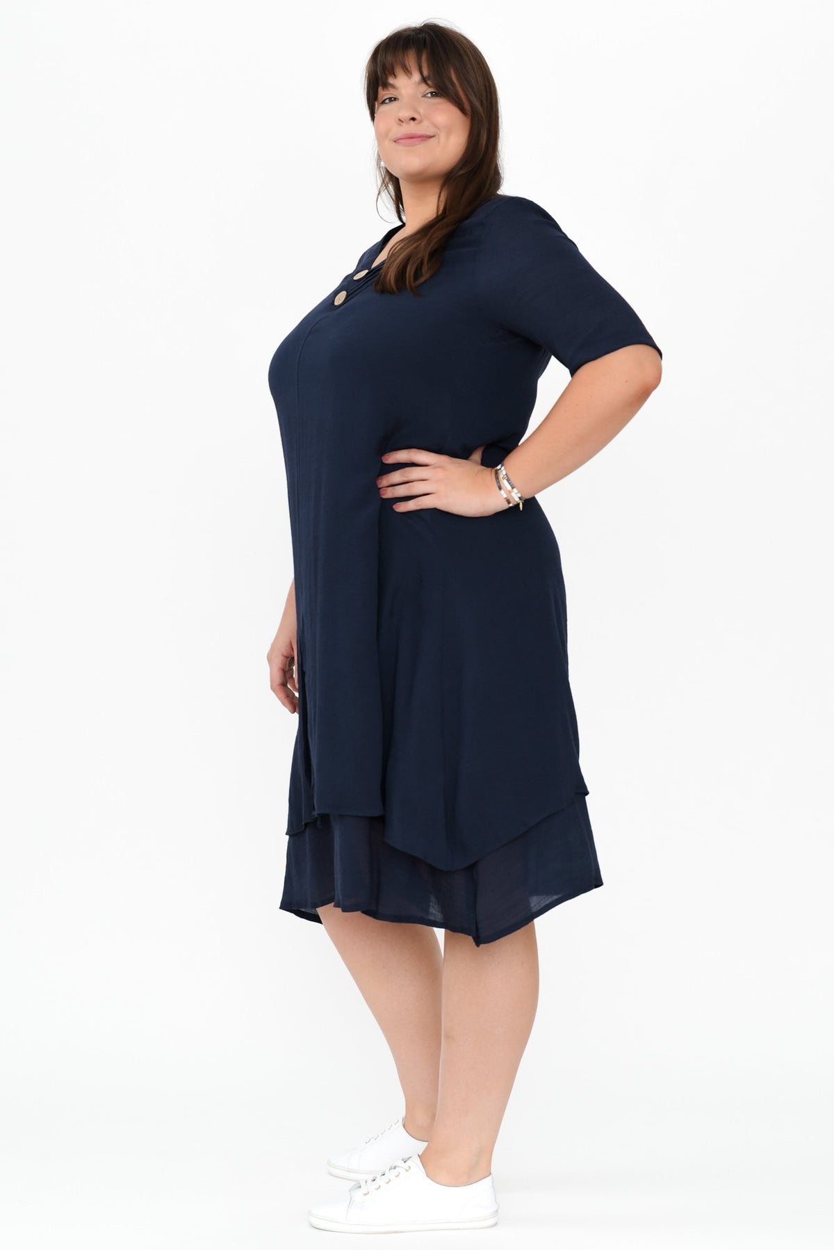 Nala Navy Layers Dress Detail View 2