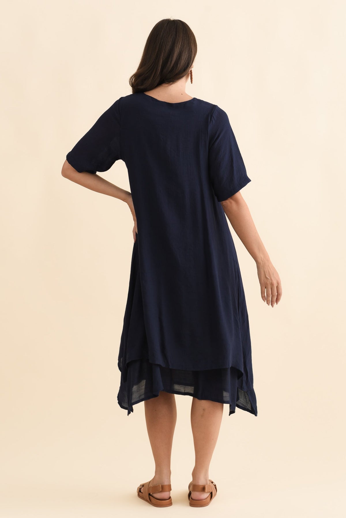 Nala Navy Layers Dress Detail View