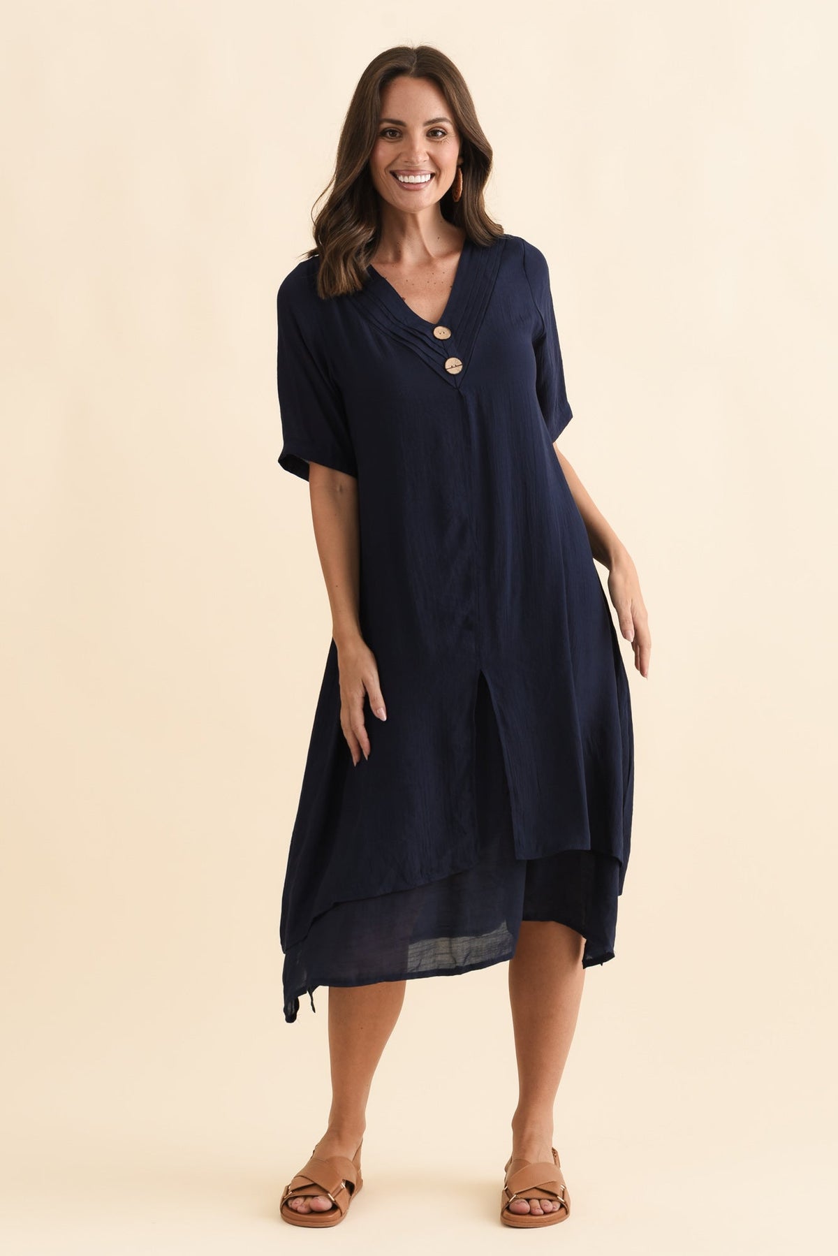 Nala Navy Layers Dress Back View