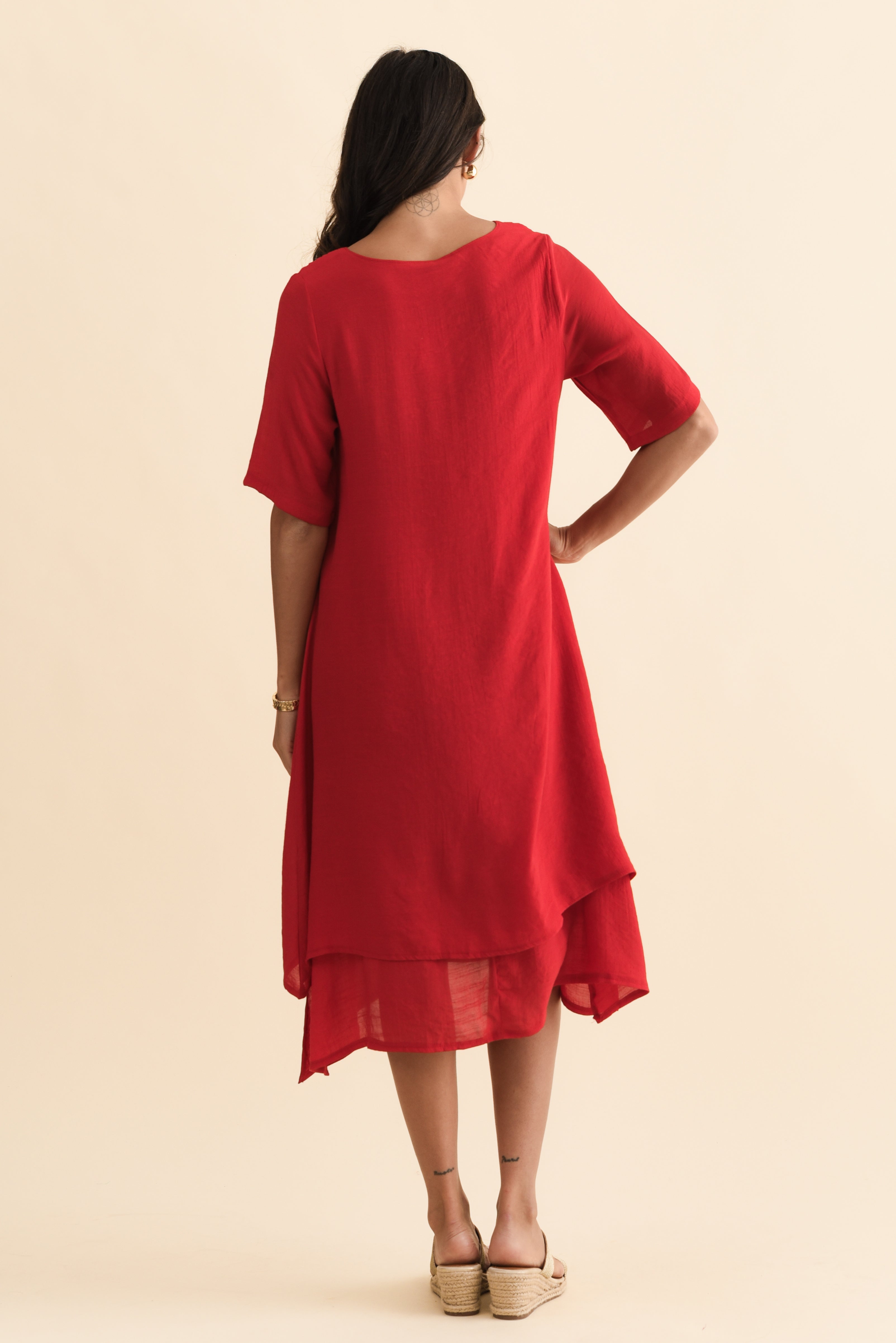 Nala Red Layers Dress Side View