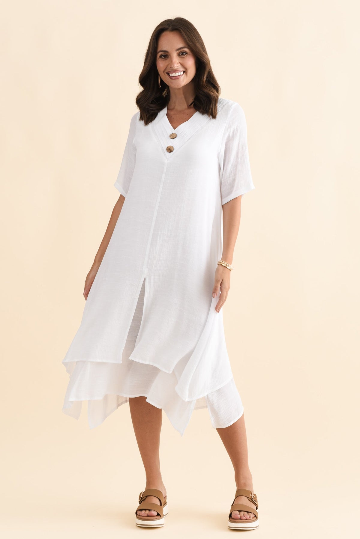 Nala White Layers Dress Back View