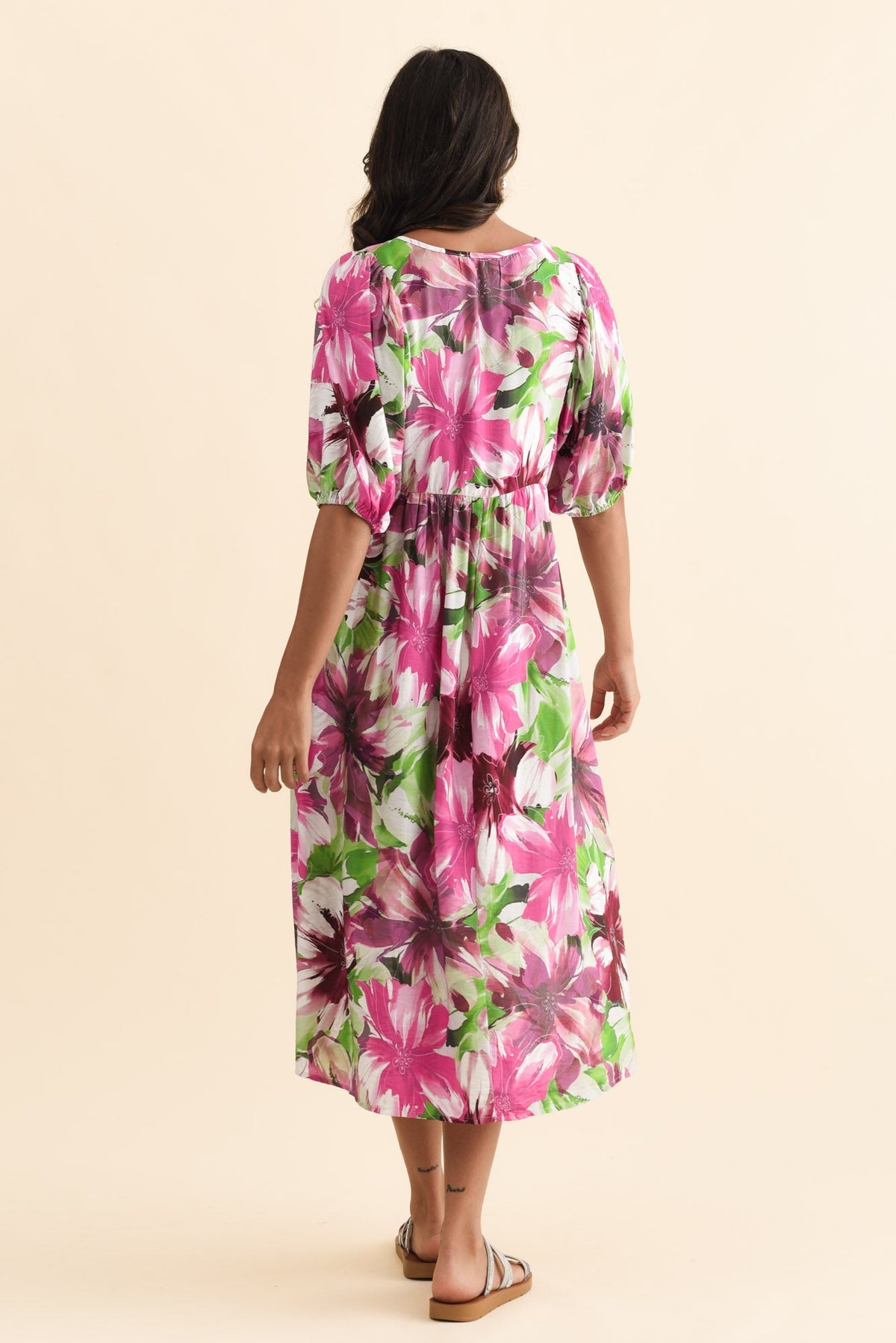 Nolte Purple Flower Pocket Dress Side View