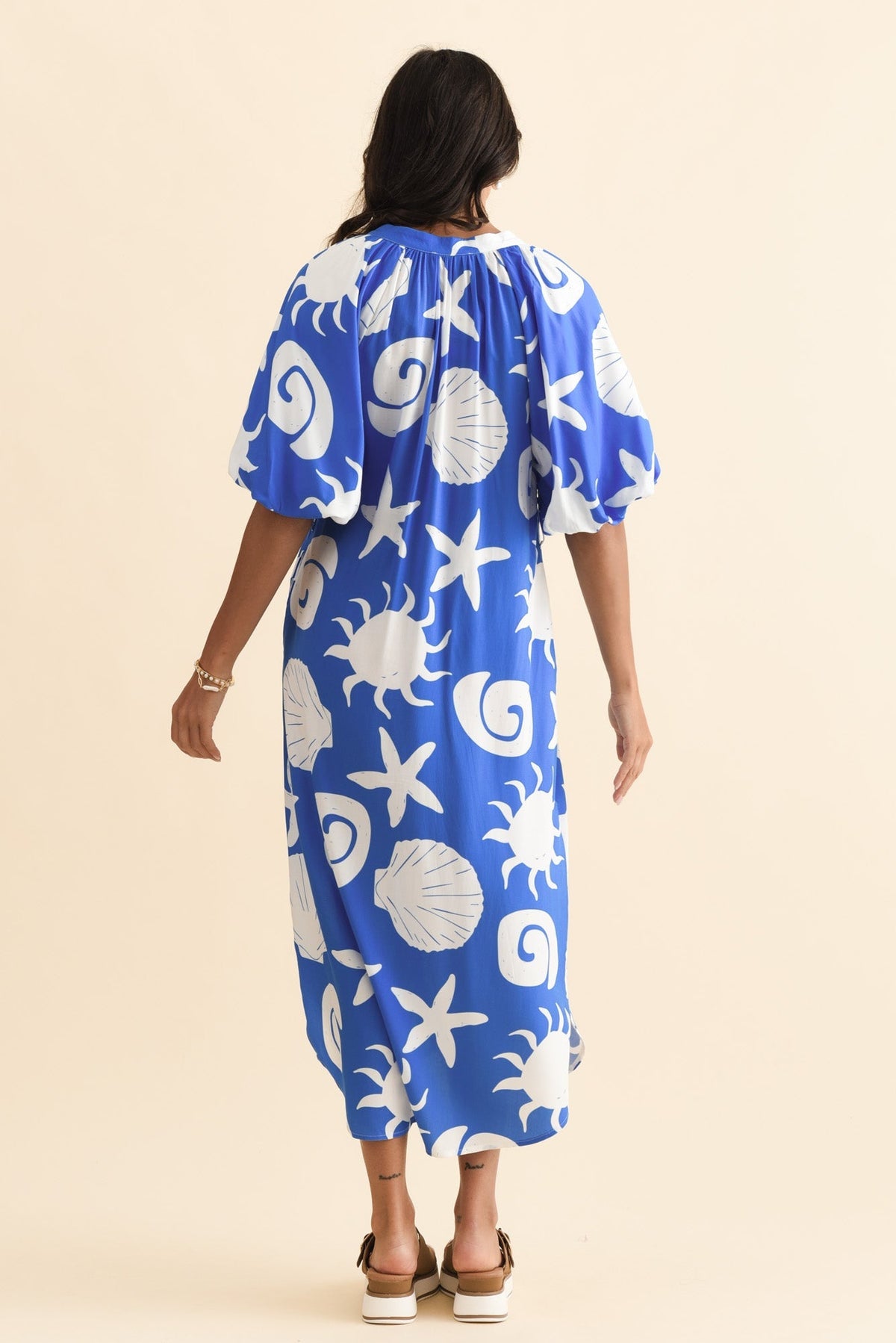 Pippen Cobalt Sea Tie Dress Side View